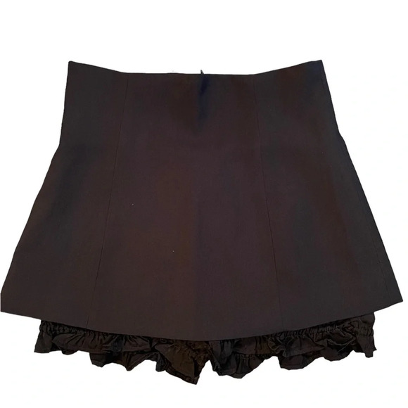 COPY - J. Inc black high waist mini skirt with ruffle shorts size large NWT - Picture 1 of 5